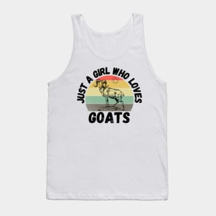 Just A Girl Who Loves Goats, Cute Colorful Goat Tank Top